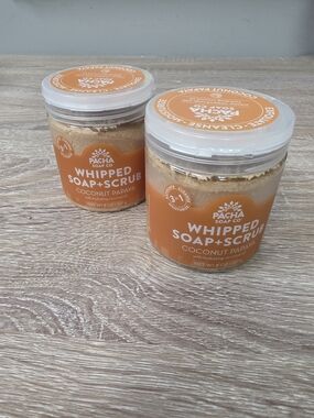 Pacha Soap Hydrating Whipped Soap & Scrub 8oz Exfoliater Coconut Papaya Lot Of 2